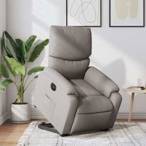 Poltrona reclinável elevatória elétrica cinza-acastanhado ewg7792