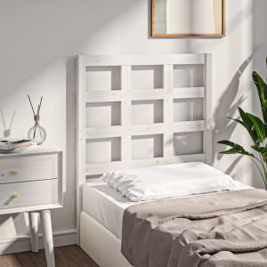 Cabeceira de cama 80,5x4x100 cm madeira de pinho maciça branco