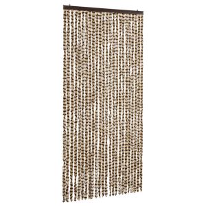 Cortina anti-insetos 100x220 cm chenille bege e castanho