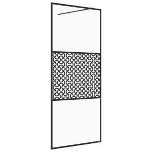 Divisória de chuveiro c/ vidro transparente esg 100x195cm preto
