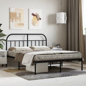 Cama com cabeceira 135x190 cm metal preto