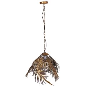 Candeeiro de teto em metal dourado 59x59x48/109