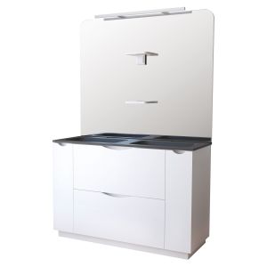 Móvel de banho  palermo - 120cm - lacado a branco - lavatório preto