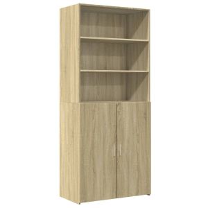 Buffet - helloshop26 - alto - madeira de engenharia - 2 portas - carvalho s