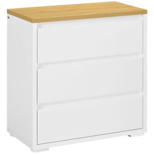 Cómoda 3 gaveta 70x37x75 cm color blanco Homcom