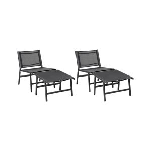 Conjunto de 2 cadeiras de jardim marceddi metal preto