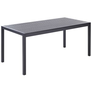 Mesa de refeição de jardim vernio 180 cm 90 cm metal preto