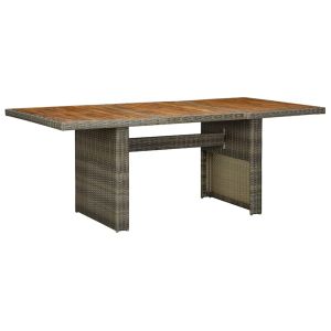 Mesa de jardim vime pe e madeira acácia maciça castanho