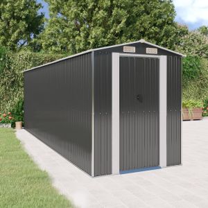 Abrigo de jardim 192x606x223 cm aço galvanizado antracite pt4734