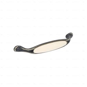 Puxador para mobiliário zamac e porcelana dist  centros 128mm lote 25