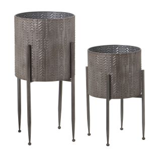 Conjunto de 4 vasos de metal prateado com pés