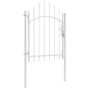 Portão de jardim vidaxl aço branco 1x2 m