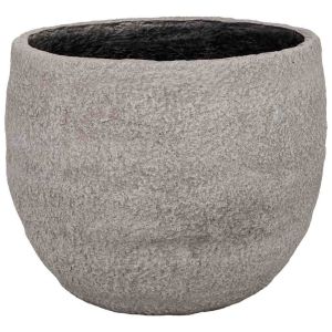 Vaso de fibra de vidro bege 34x34x28,5h cm