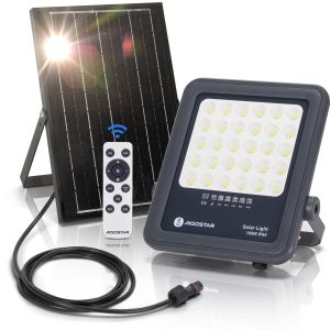 Aigostar refletor LED solar com controle remoto 100w,1000lm,6500k,ip65