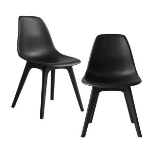 Pack 2 Cadeiras de Jantar em polipropileno Preto 7house