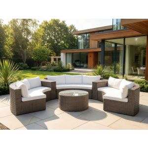 Conjunto de jardim com mesa 9 lugares severo rattan sintético castanho