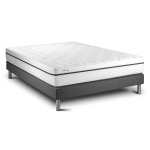 Conjunto de estrado gris + colchão vitalit vital spa ( 150 x 190 cm - espum