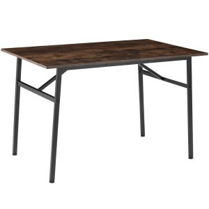 Mesa de comedor 120x75x76cm, madeira industrial oscura, rústica