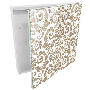 Caixa para chaves decorativa 30x30x5, abertura à direita branca