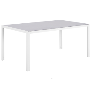 Mesa de refeição de jardim catania 160 cm 91 cm vidro cinzento