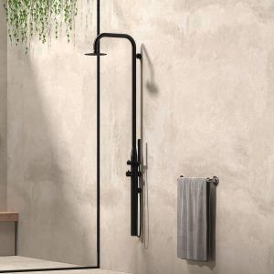 Chuveiro de água quente e fria sined outdoor pula wall preto