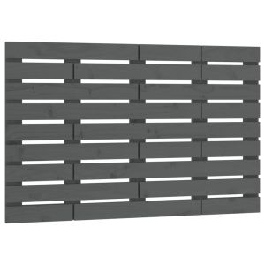 vidaXL cabecero de cama de pared madera maciza pino gris 106x3x63 cm