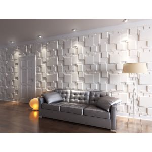Painel de parede 3d choc em fibra de bambu 625x800mm, 0.50m²/ unid.