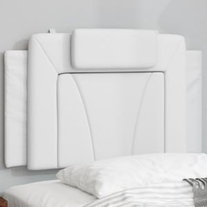 Almofadão de cabeceira 80 cm couro artificial branco ptob7860