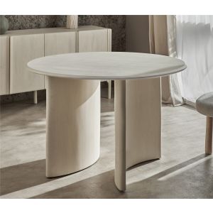 Mesa tellus em madeira de manga, 120 cm de diâmetro x 76 cm de altura.