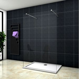 Painel de duche vidro anti-calcário 10mm 107x200cm,com duas barras 73-120cm