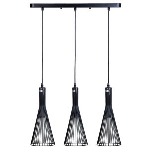 Candeeiro de teto em metal preto 58x15x90