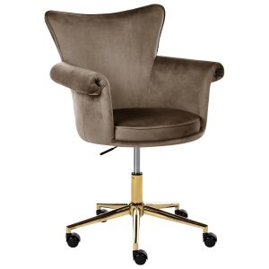 Cadeira home office velencia veludo castanho