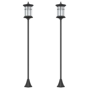 Candeeiros solar 23,5x23,5x184 cm aço inoxidável e abs Outsunny