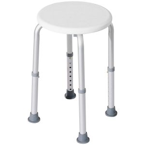 Banco para duche 32,2x41x35,5-54cm alumínio e plástico color blanco Homcom
