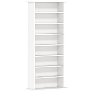 Estante para cd 58x24x126.3 cm color blanco Homcom