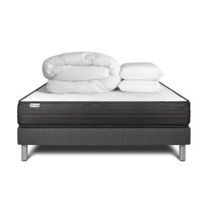Conjunto completo de cama - colchão 180x200 cm + estrado de molas com ripas