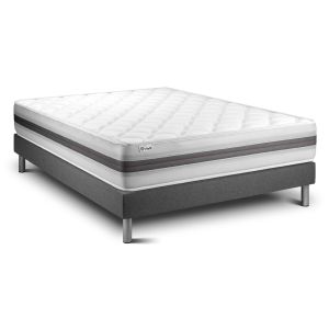 Conjunto de estrado gris + colchão vitalit vitalmemo back ( 160 x 190 cm -