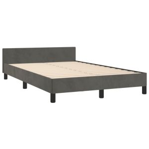 vidaXL estructura de cama sin colchón terciopelo gris oscuro 120x190cm
