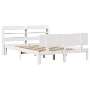 vidaXL estructura de cama con cabecero sin colchón blanco 140x200 cm