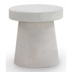 Mesa de centro em poliresina cor cimento branco, 48x48x49cm