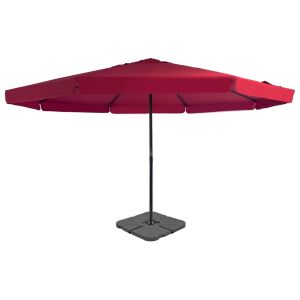 vidaXL sombrilla de jardín con base portátil rojo