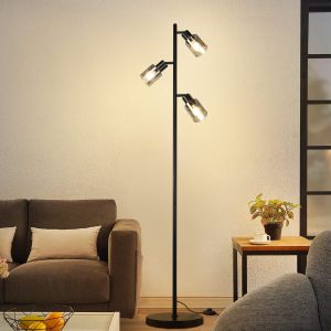Nettlife lâmpada de pé preto 23x138