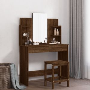 Toucador com espelho 96x39x142 cm cor carvalho castanho pt4802