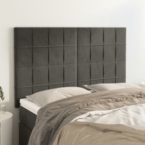 Cabeceira de cama 4 pcs veludo 72x5x78/88 cm cinzento-escuro ptob5449