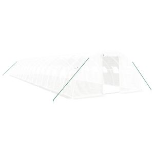 Estufa com estrutura de aço 64 m² 16x4x2 m branco