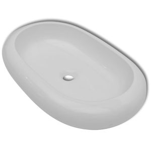 Lavatório cerâmica 63 x 42 cm, forma oval / branca