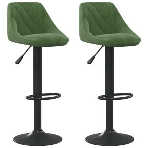 vidaXL taburetes de cocina 2 unidades terciopelo verde oscuro