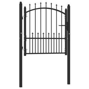 vidaXL puerta de valla emmen con pinchos de acero, 104x97 cm, negro