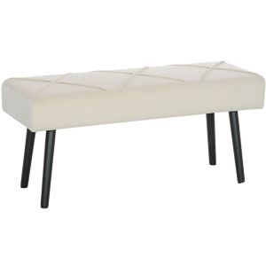 Banco de pé de cama 100x36x45 cm poliéster color beige Homcom