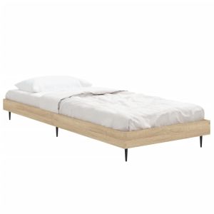 vidaXL estructura de cama sin colchón madera roble sonoma 75x190 cm